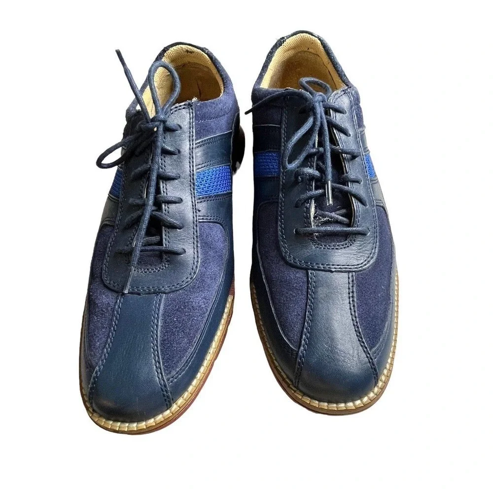 COLE Haan Grand OS Men's 7 M Oxford Suede Leather Blue Dress Shoes C12707